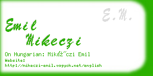 emil mikeczi business card